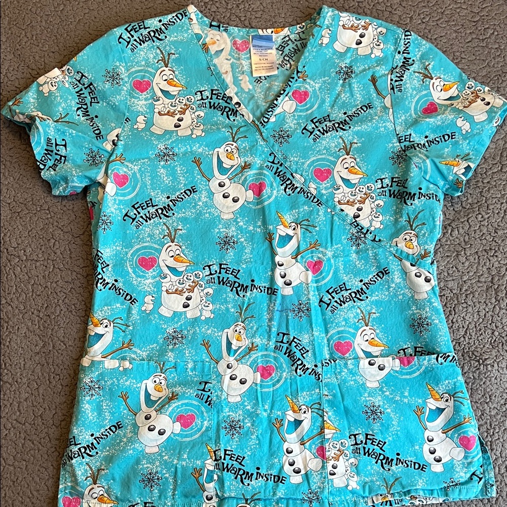 Disney Frozen scrub top- Olaf
